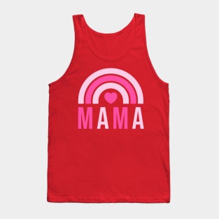 Mom and Daughter Matching Valentines Day Mama Mini Rainbow Heart Tank Top